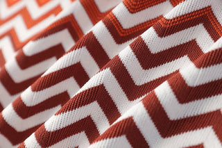 Gradient Wave Stripe Knit Midi Bodycon Dress Women
