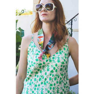 Silk Skinny Scarf Of Summer – styled look – Into The Palms boutique