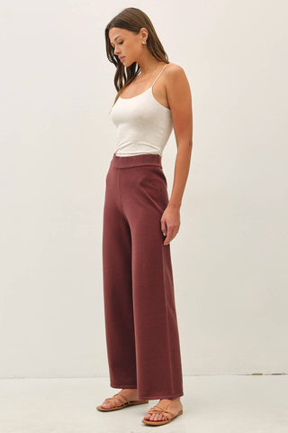 Mercer Wide Leg Ribbed Knit Lounge Pants
