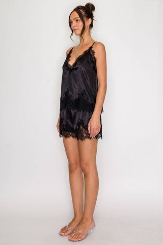 Lace Satin Camisole and Short Set