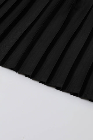 Bordeaux Pleated Faux Leather Skirt