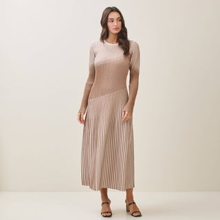 Ribbed two tone maxi dress