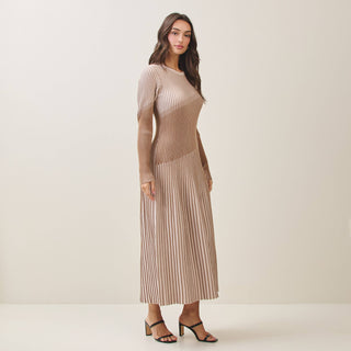 Ribbed two tone maxi dress
