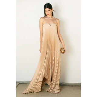 Moonglade Pleated Maxi Column Dress