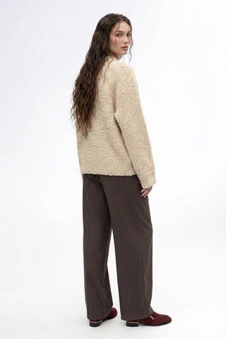 Cashmere Boucle Crewneck Pullover Sweater