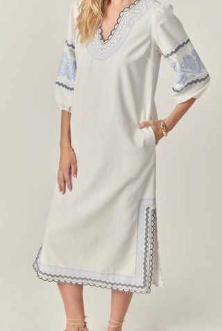 Scallop Stitch Midi Caftan