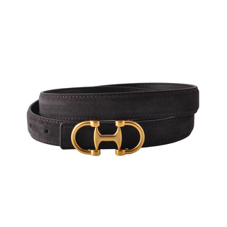 Horsebit Buckle Stitched Leather Belt