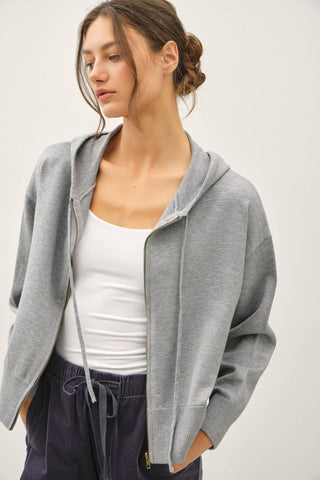 Mercer Ribbed Knit Hoodie Jacket
