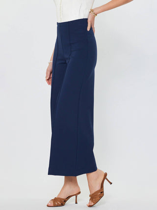 Ponte Flared Pintucked Pants