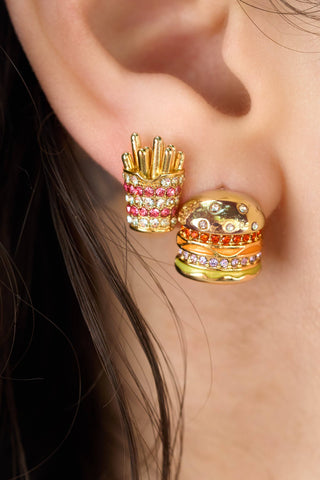 Happy Meal Studs - 18K Gold Plated + CZ