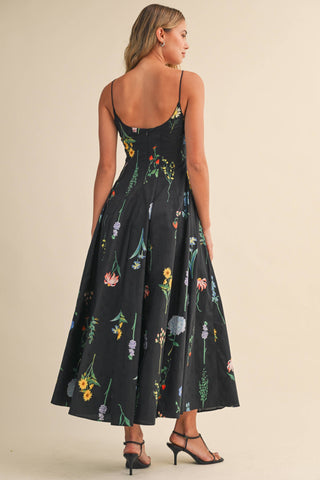 Wild Bloom Flared Maxi Dress