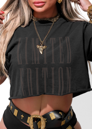 Limited Edition Cropped Blacked Out Graphic T-shirt
