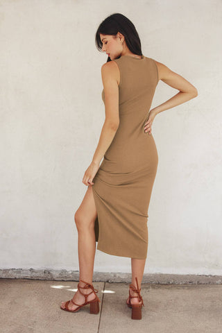Keep It Simple Mock Neck Midi Slip Dress