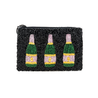 Hand-beaded Champagne Coin Purse