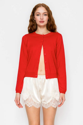 Satin Lace Trim Lounge Shorts