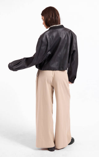 Academy Faux Leather Bomber