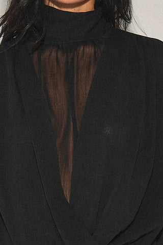 Simone Sheer Blouse | Black