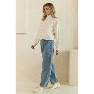 Cadette Knit Zip Cardigan Sweater