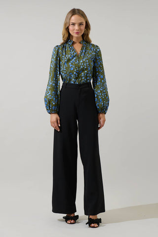 Solvay Floral Ruffle Top