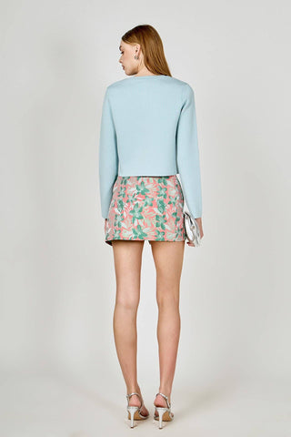 Floral Jacquard Mini Skirt