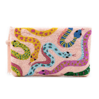 Hand-beaded Serpent Clutch