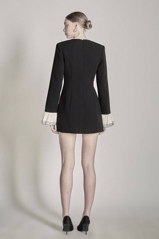 Black Label Ruffle Cuff Dress