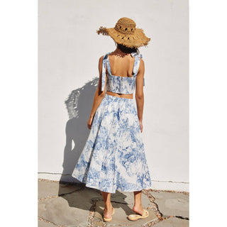 Coastline Structured Circular Midi Skirt & Crop Tie Top