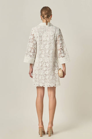 Guipure Lace Mini Dress