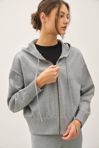 Mercer Ribbed Knit Hoodie Jacket