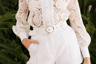 Captiva Lace Long Sleeved Button Down