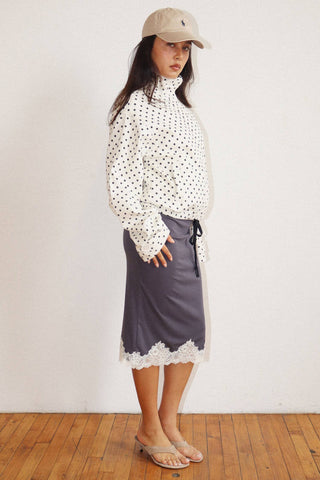 Polka Dot Zip-Up Jacket