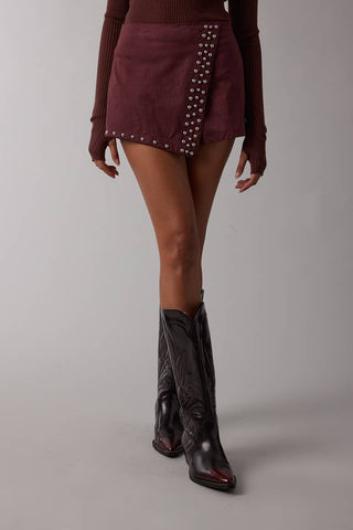Sundown Faux Suede Skort