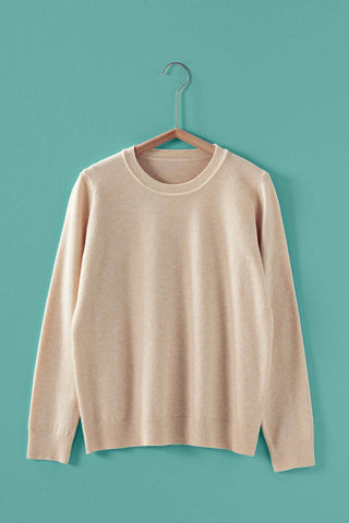 Viscose Blend Crewneck Knit Pullover