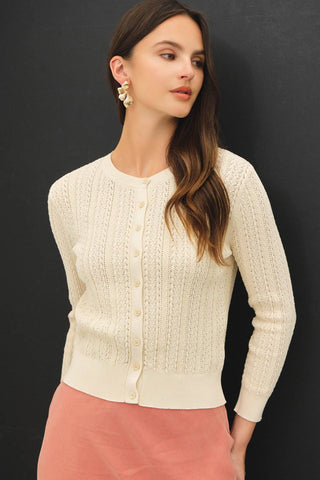 Willow Pointelle Cardigan Sweater