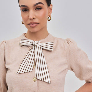 Nantucket Satin Tie Neck Cardigan