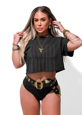 Limited Edition Cropped Blacked Out Graphic T-shirt