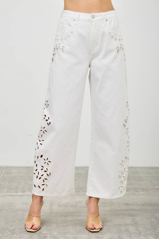 Midnight Garden Cutwork Jeans