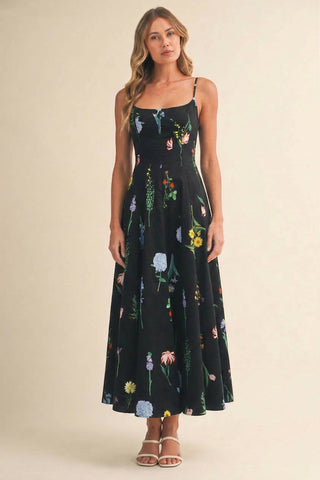 Wild Bloom Flared Maxi Dress
