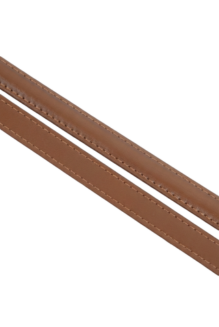 Slim Leather Belt with Knot Buckle and Polished Gold Detail