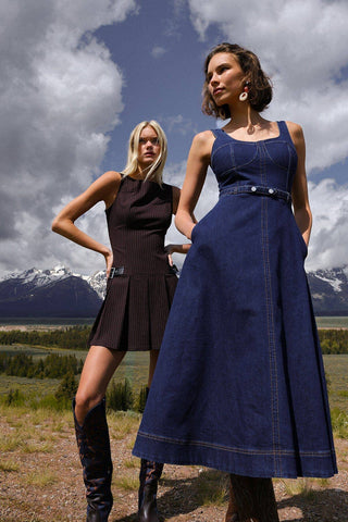 Houndstooth Pleated Mini Dress