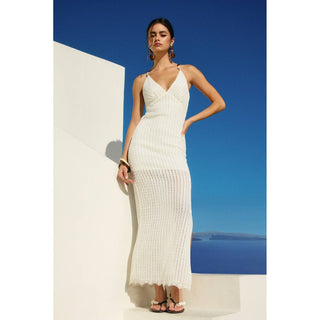 Elysian Whisper Lace and Wood Maxi Dress – lace detail – Into The Palms boutique