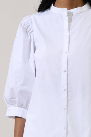 Raveny Button Up Puff Sleeve Shirt
