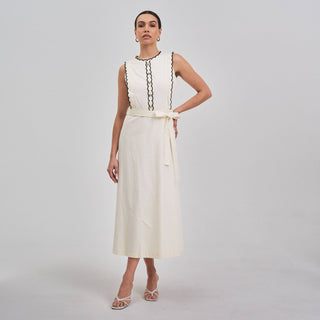 Bellano Contrast Scalloped  Dress