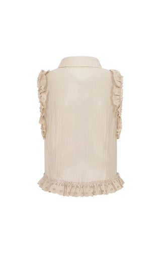 Chantilly Sleeveless Ruffle Blouse