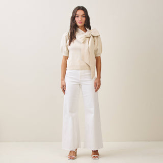 Colette Bow Knit Top – full view – Into The Palms boutique