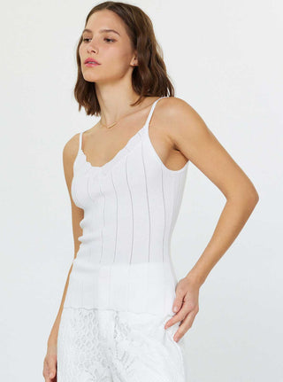 Scalloped Scoop Neck Tank Top Sweater