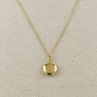 18k Gold Filled Round Locket Necklace