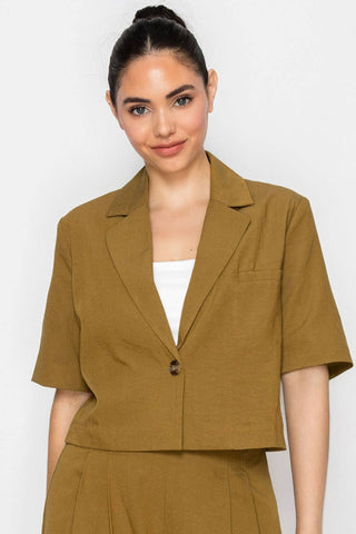 Gwen Short Sleeve Cropped Blazer