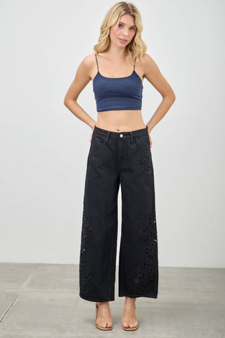 Midnight Garden Cutwork Jeans