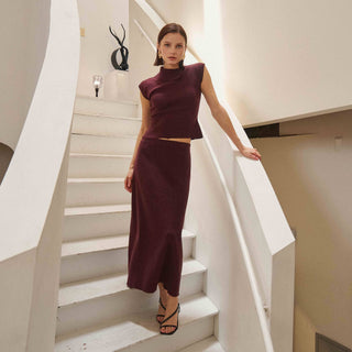 Claudette knit top & skirt set